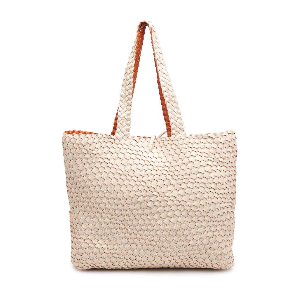 Product Image of Urban Expressions Wilhelmina Tote 840611106643 View 3 | Ivory Orange