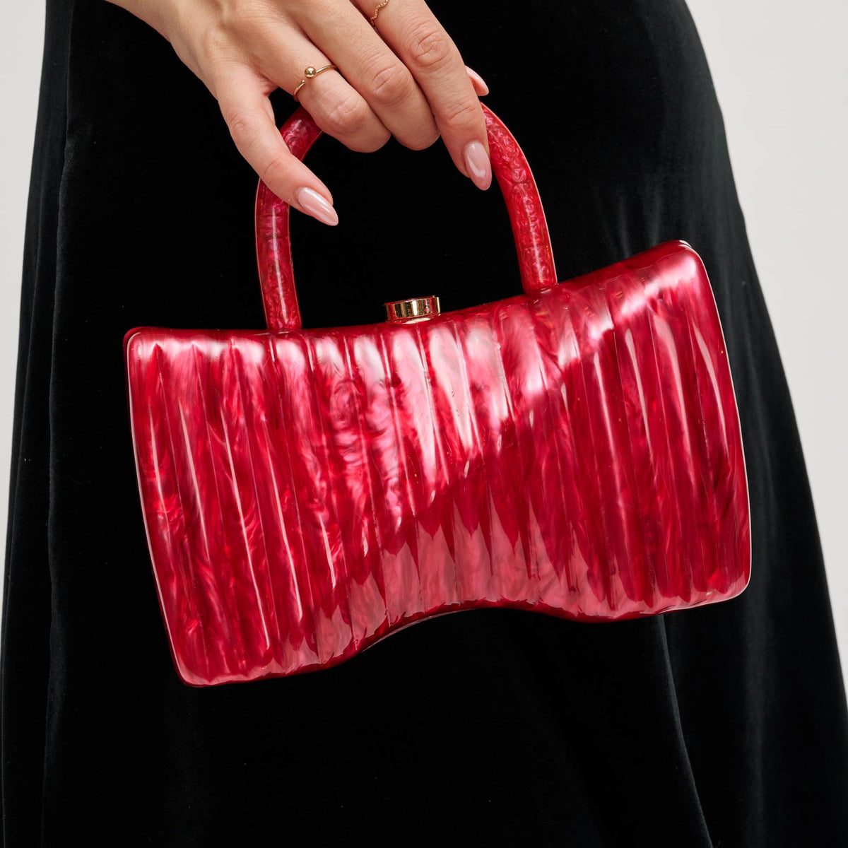 Woman wearing Red Urban Expressions Julie Evening Bag 840611198686 View 4 | Red