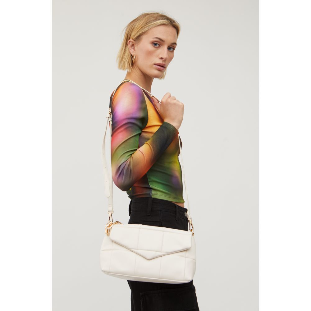 Woman wearing Ivory Urban Expressions Claudine Crossbody 840611113702 View 4 | Ivory