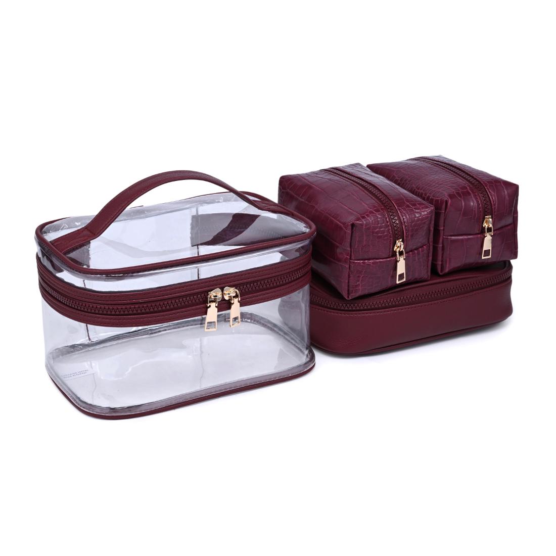 Woman wearing Red Urban Essentials Croc Chic - 4 Piece Train Case Set 840504215711 View 2 | Red