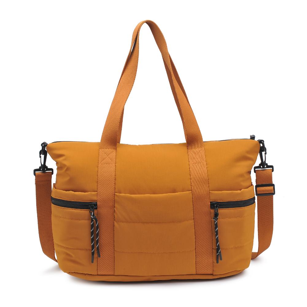 Woman wearing Mustard Urban Expressions Jessi Tote 840611141170 View 7 | Mustard