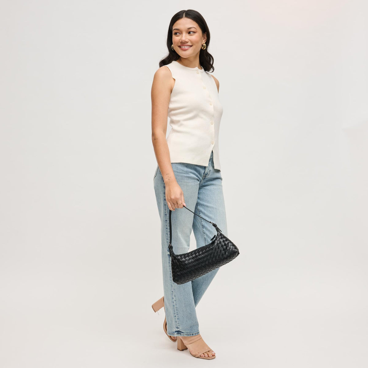 Woman wearing Black Urban Expressions Audrey Shoulder Bag 840504204050 View 2 | Black