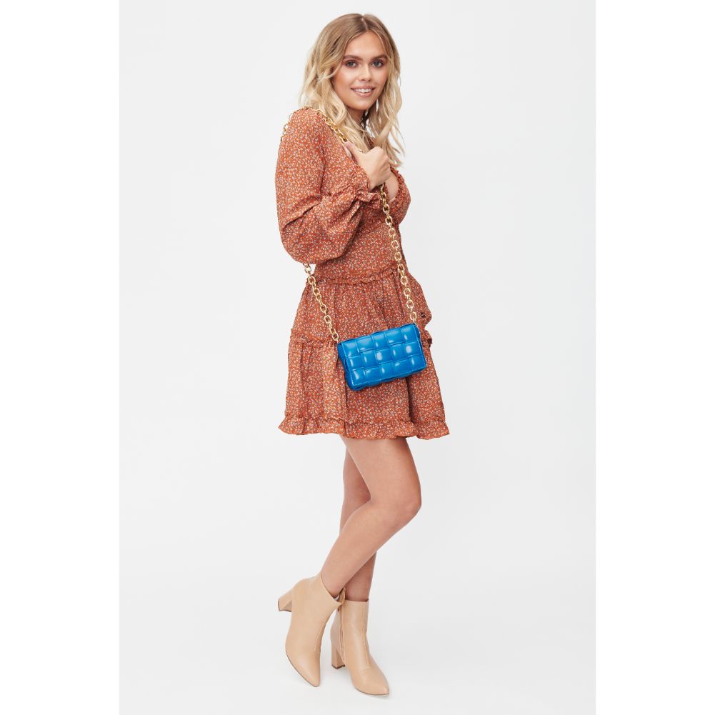 Woman wearing Denim Urban Expressions Holden Crossbody 840611101280 View 3 | Denim