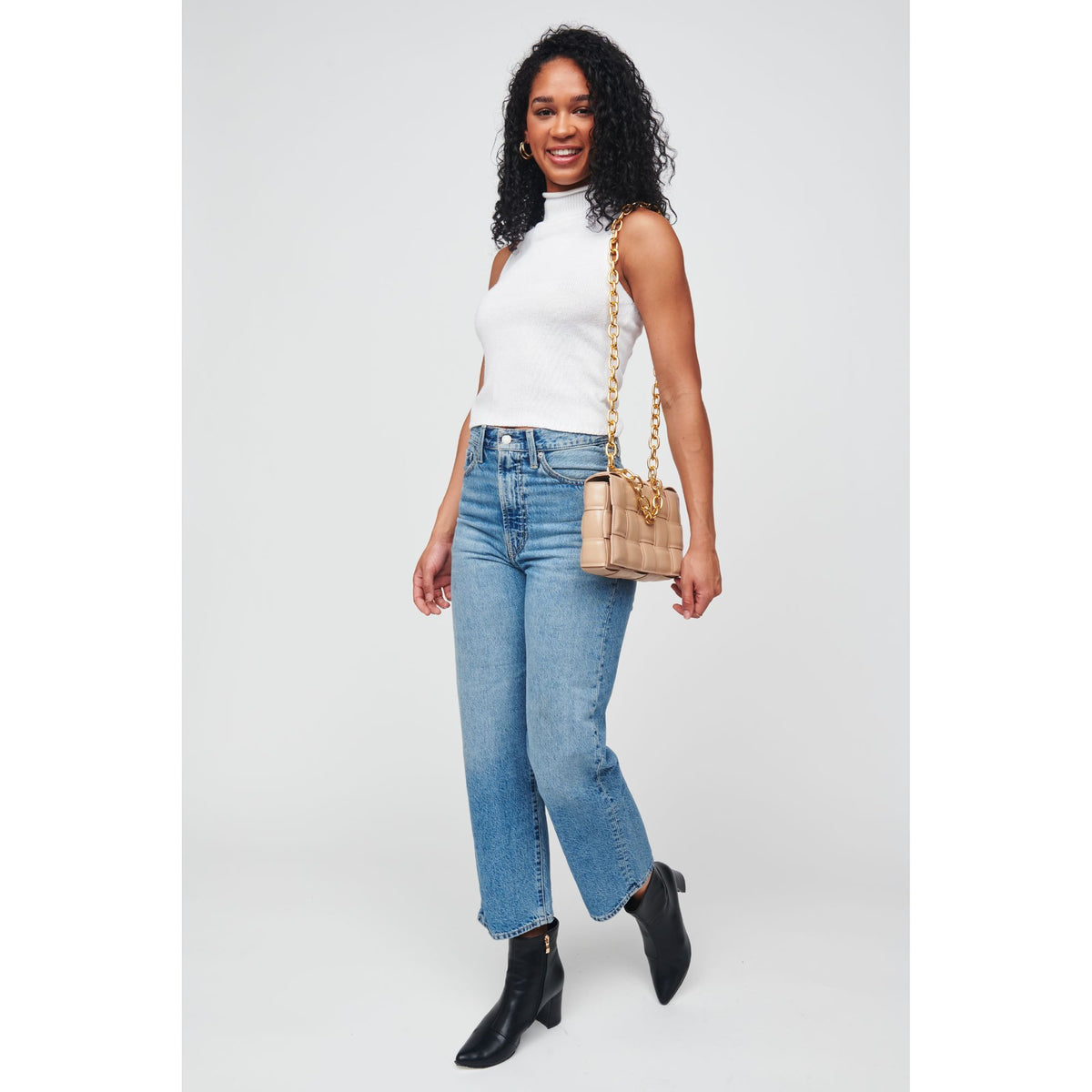 Woman wearing Camel Urban Expressions Ines Crossbody 818209012089 View 3 | Camel