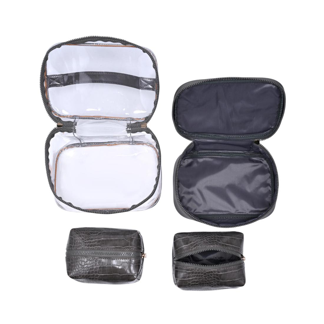 Urban Essentials Croc Chic - 4 Piece Train Case Set 840504215742 View 8 | Dark Grey