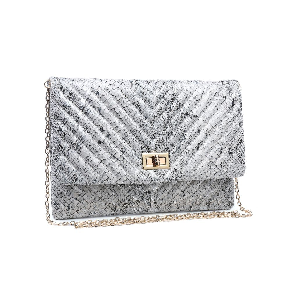 Product Image of Urban Expressions Victoria Snake Clutch NA-840611163714 View 2 | Silver