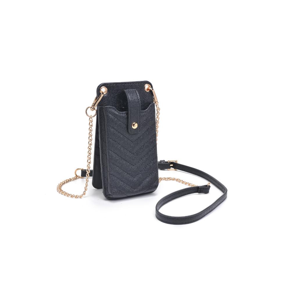 Woman wearing Black Urban Expressions Claire - Chevron Stitch Cell Phone Crossbody 840611113184 View 6 | Black