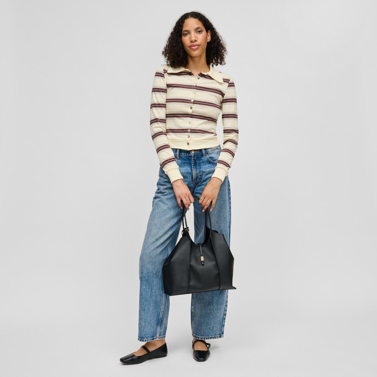 Woman wearing Black Urban Expressions Woody Tote 840504214769 View 4 | Black