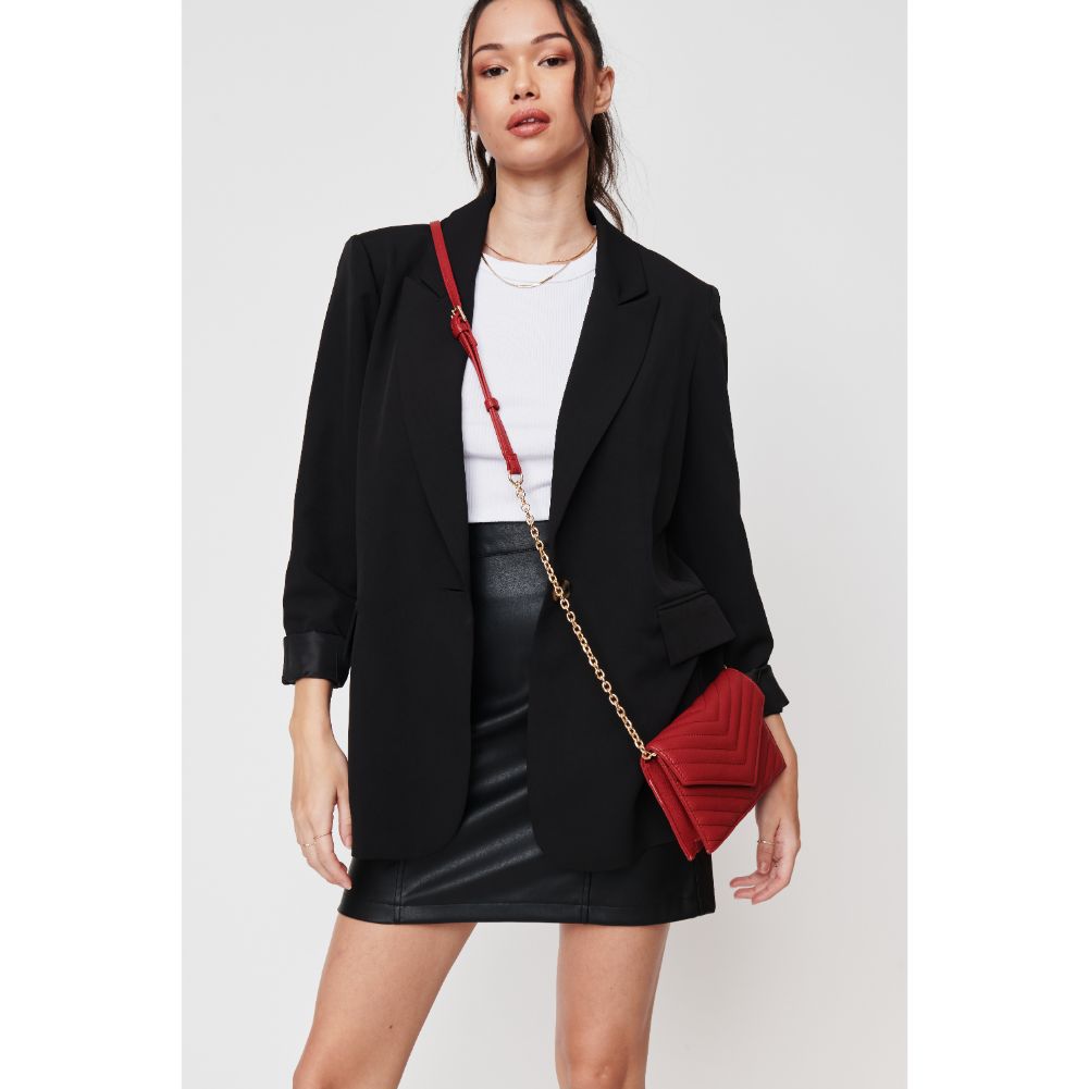 Woman wearing Red Urban Expressions Muriel Crossbody 840611104649 View 3 | Red