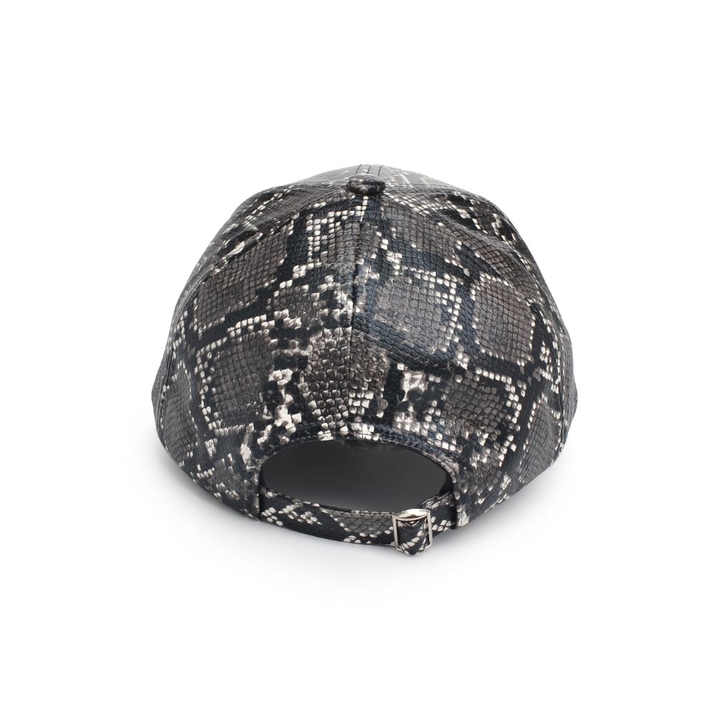 Product Image of Urban Expressions Vegan Leather Baseball Hat Baseball Cap 818209014724 View 7 | Black White Snake