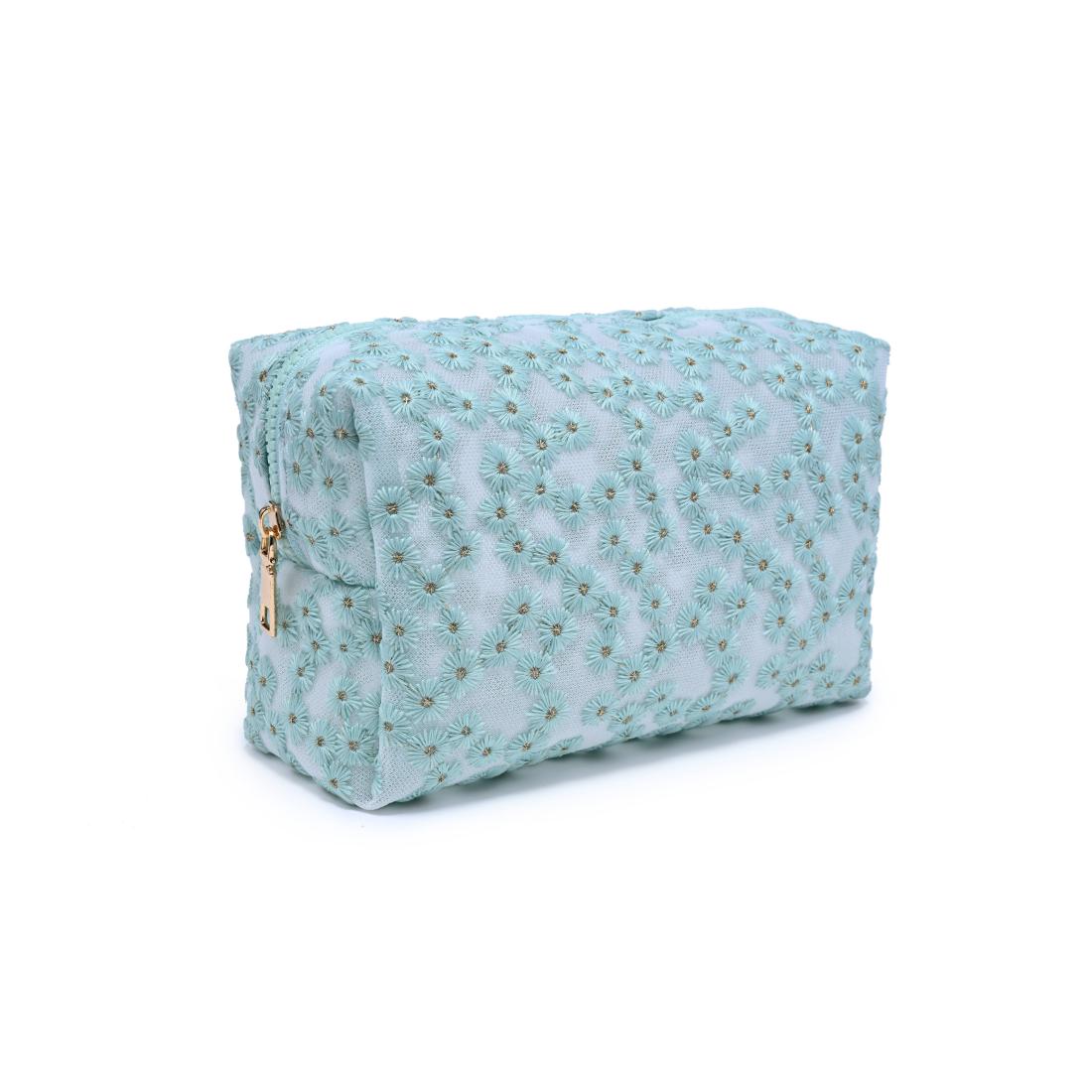 Urban Essentials Daisy Chain Cosmetic & Travel Organizer Pouch 840504207495 View 6 | Powder Blue