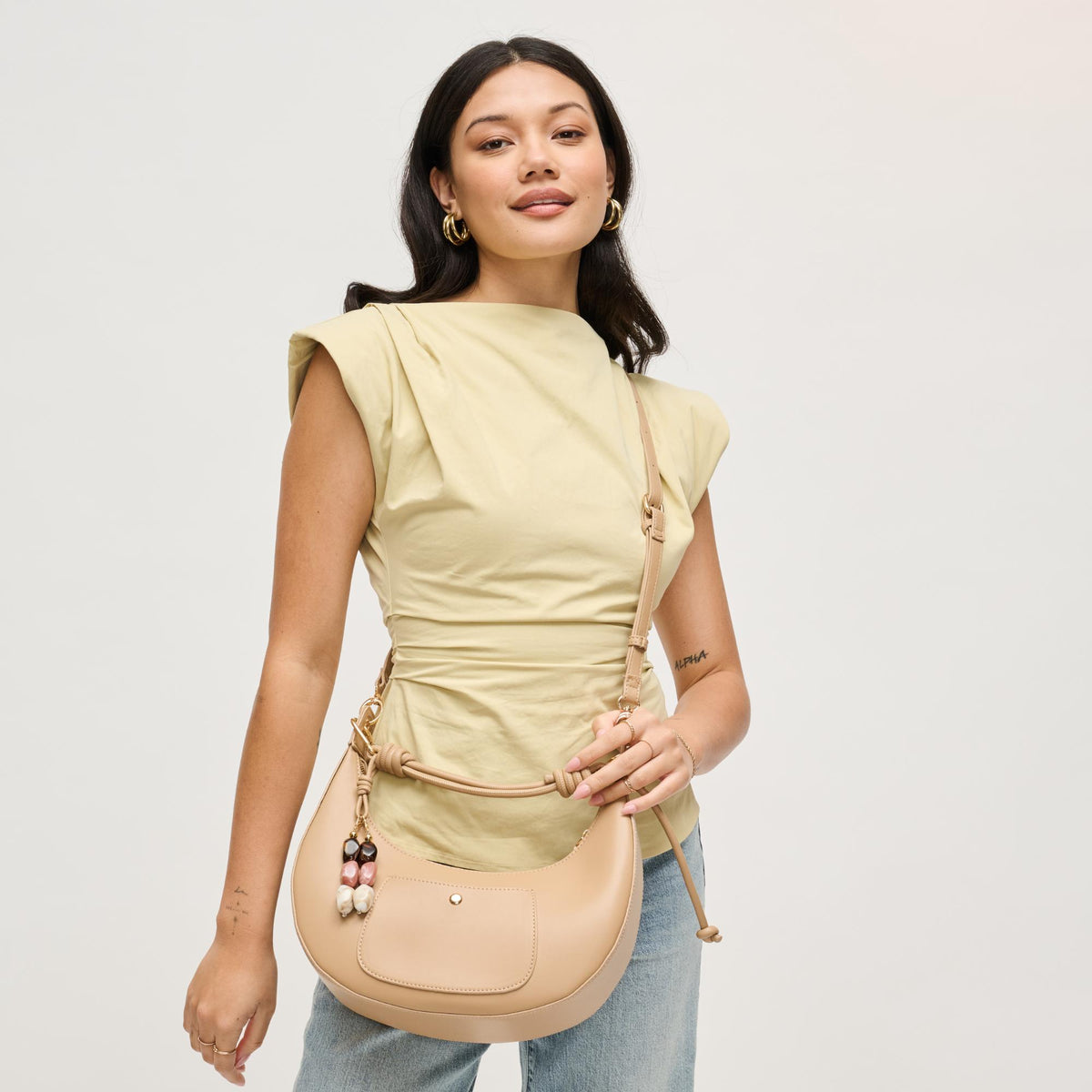 Woman wearing Natural Urban Expressions Emilia Hobo 840504206443 View 2 | Natural