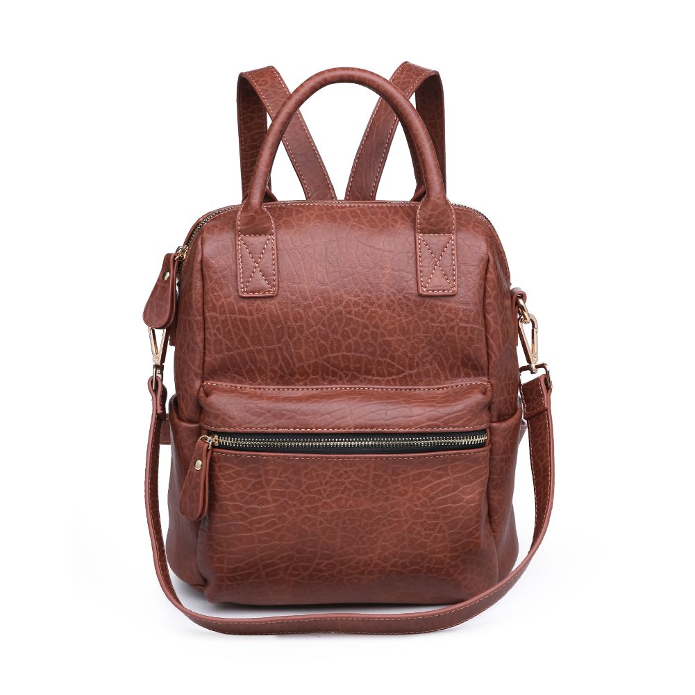 Product Image of Urban Expressions Andre Textured Backpack NA-840611164483 View 1 | Cognac