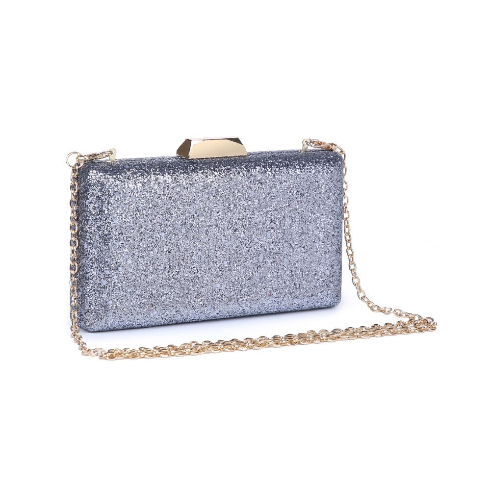 Woman wearing Pewter Urban Expressions Flora Confetti Evening Bag NA-840611156990 View 6 | Pewter