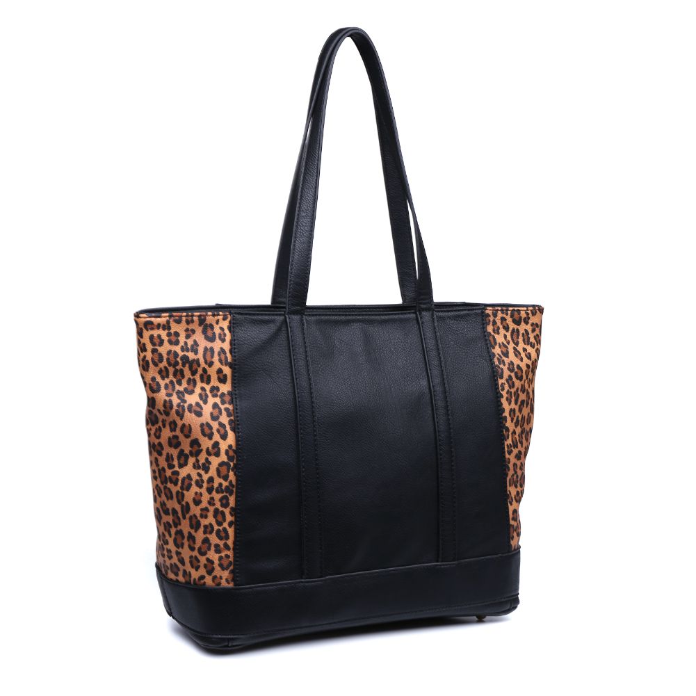 Urban Expressions Josie Tote NA-840611163738 View 2 | Black Leopard