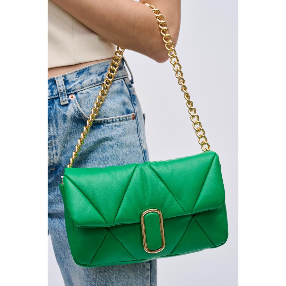 Woman wearing Kelly Green Urban Expressions Anderson Crossbody 840611121769 View 4 | Kelly Green