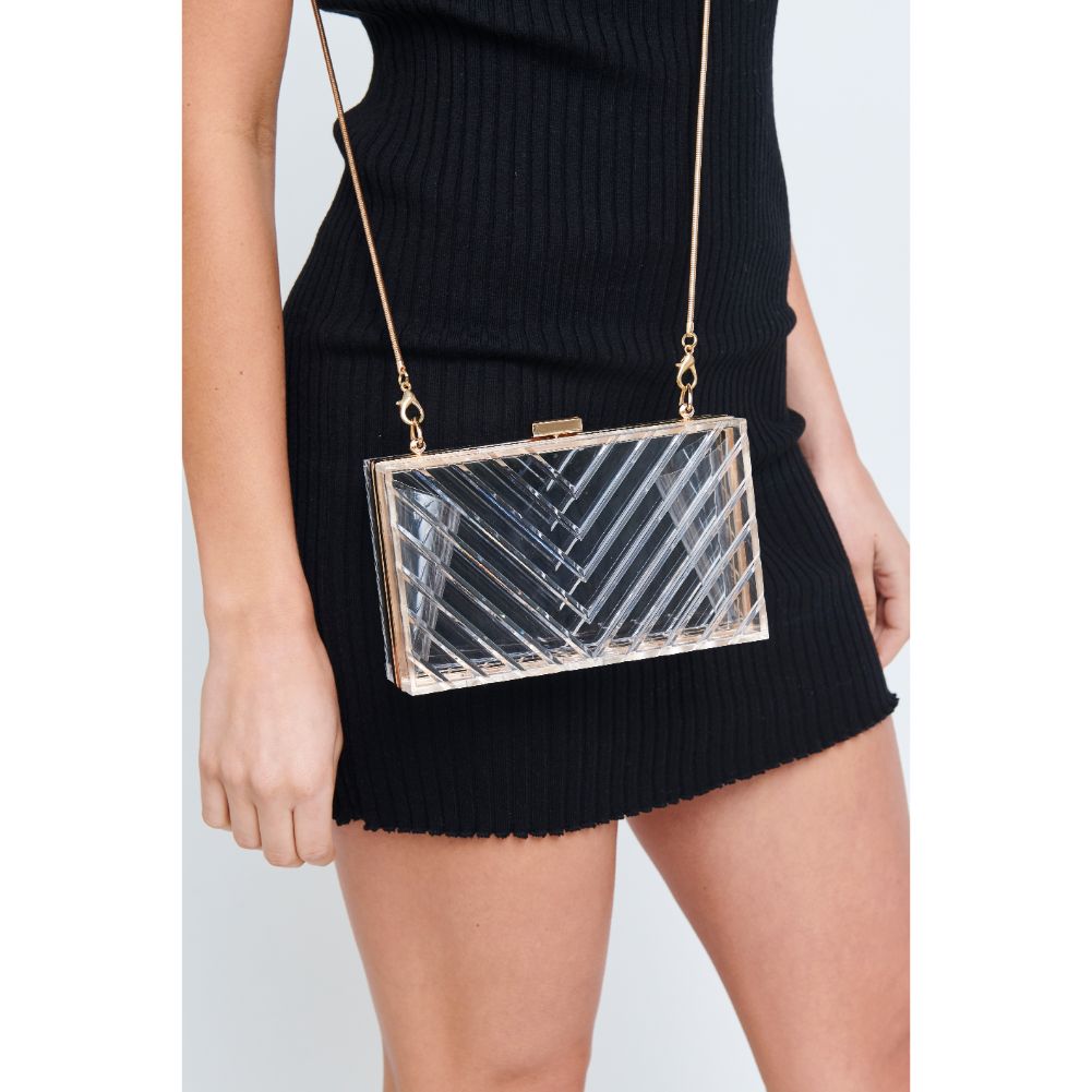 Woman wearing Clear Urban Expressions Iggy Evening Bag 840611177490 View 2 | Clear