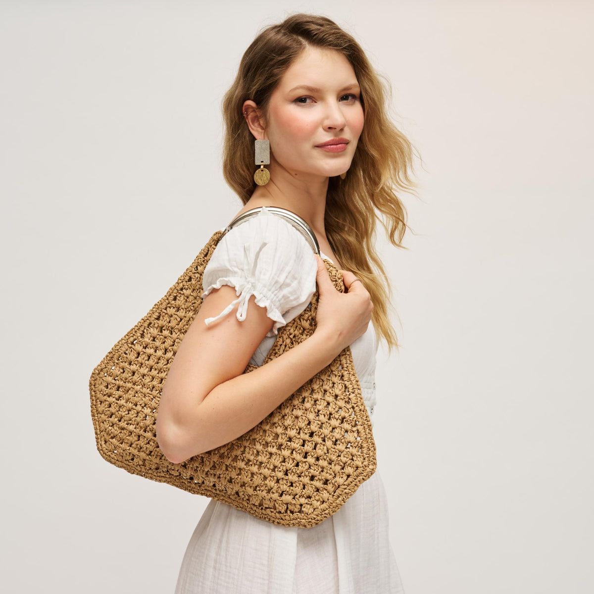 Woman wearing Natural Urban Expressions Iris Hobo 840504204845 View 1 | Natural
