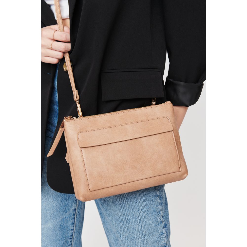 Woman wearing Natural Urban Expressions Morris Crossbody 840611105882 View 4 | Natural