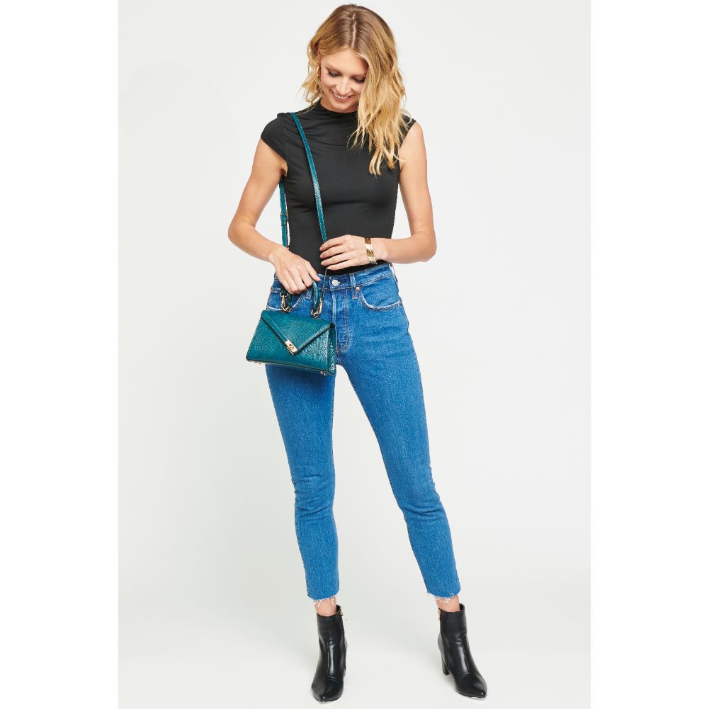 Woman wearing Emerald Urban Expressions Blake Crossbody 840611174710 View 3 | Emerald