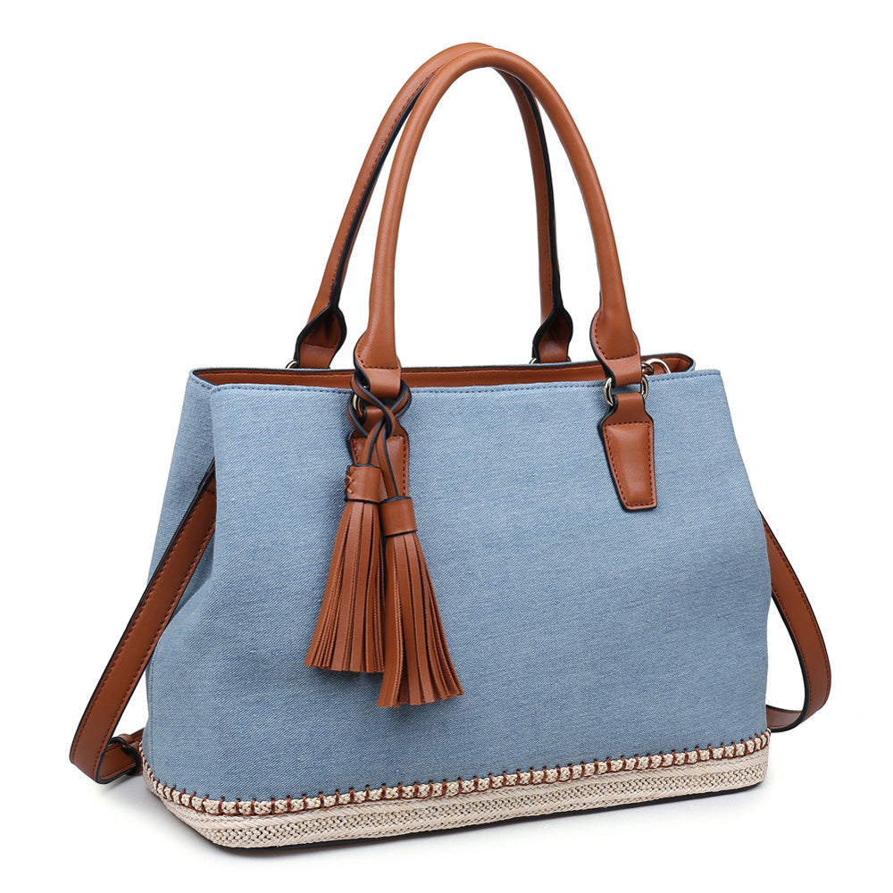 Product Image of Urban Expressions Saint Lucia Satchel NA-840611141200 View 2 | Stonewash Denim