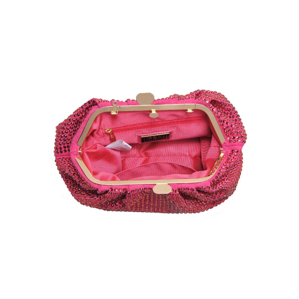 Woman wearing Fuchsia Urban Expressions Arielle Evening Bag 840611132741 View 9 | Fuchsia
