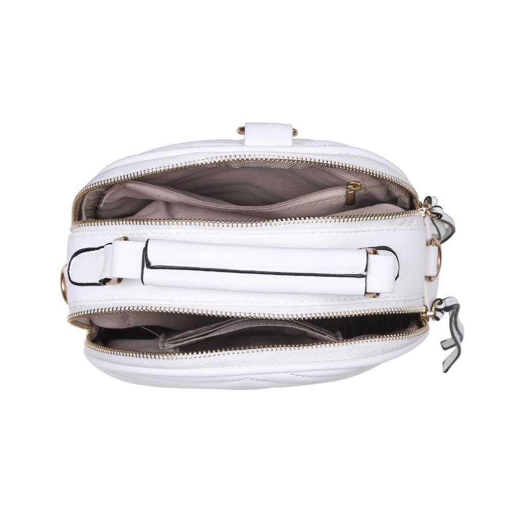 Product Image of Urban Expressions Constance V Stitch Double Zip Backpack 840611168641 View 4 | White