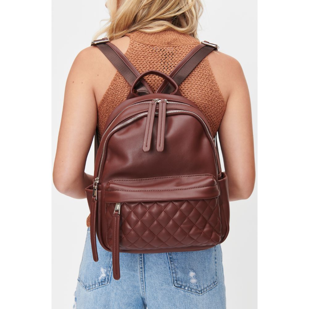 Woman wearing Chocolate Urban Expressions Briana Backpack 818209011921 View 1 | Chocolate