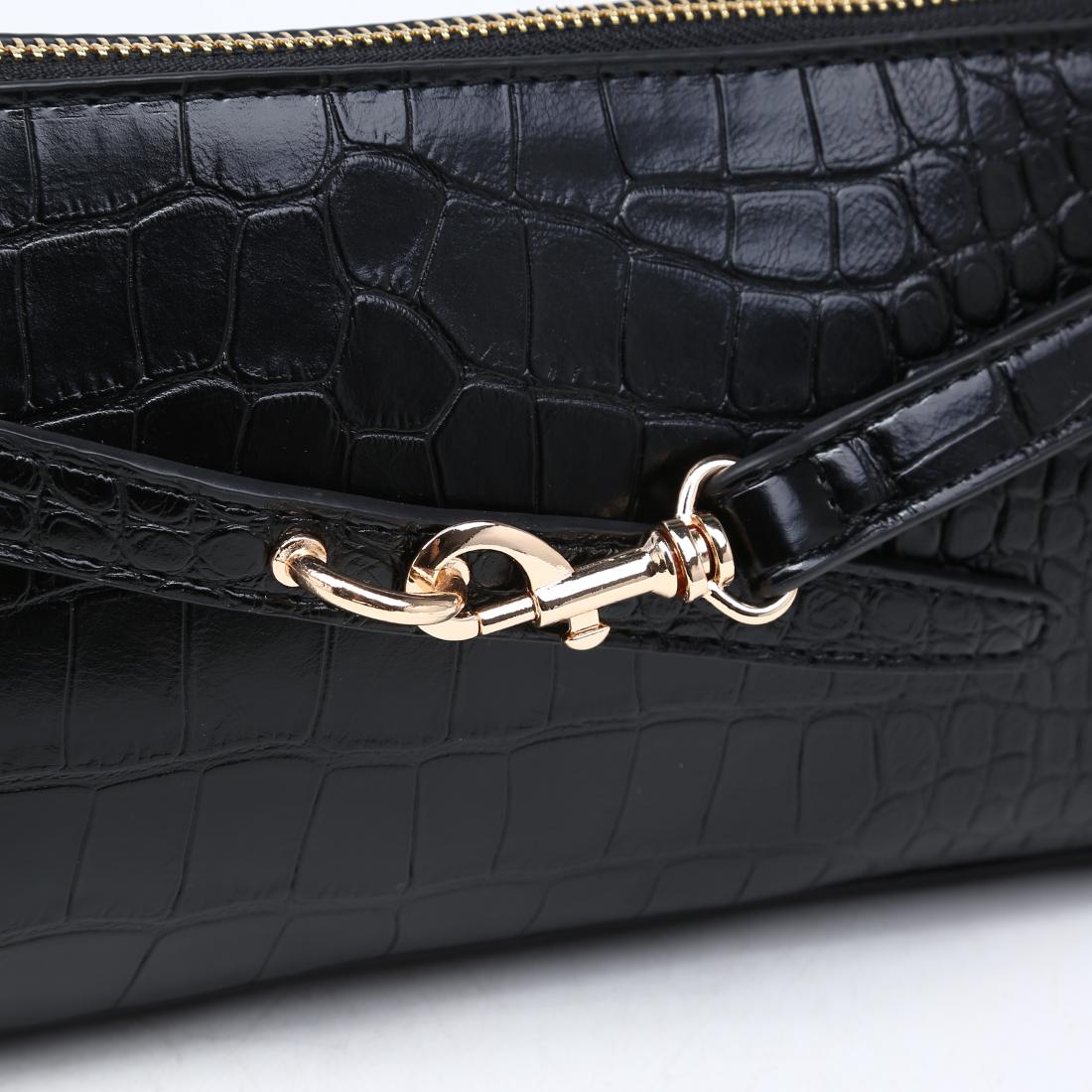 Urban Expressions Yaretzi - Croco Shoulder Bag 840504211041 View 8 | Black Croc