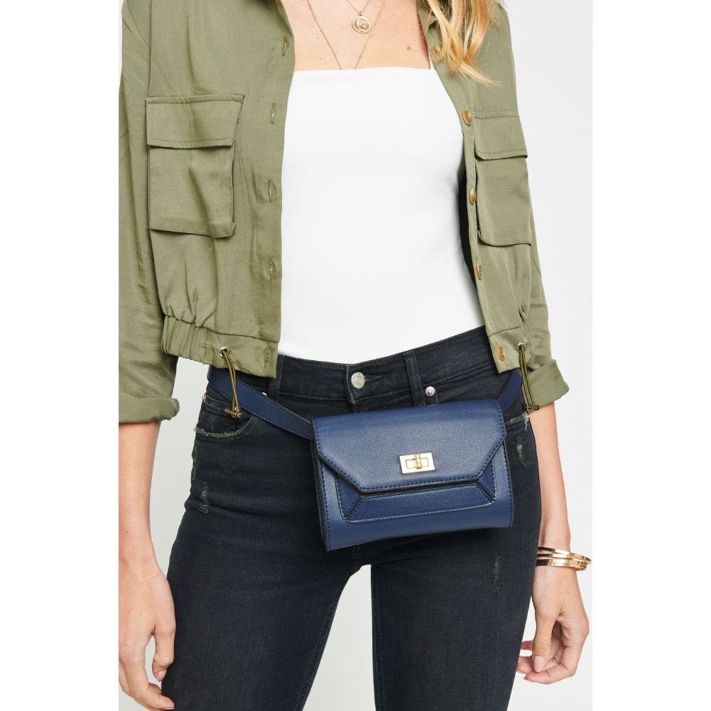 Woman wearing Navy Urban Expressions Maggie Belt Bag NA-840611156440 View 1 | Navy