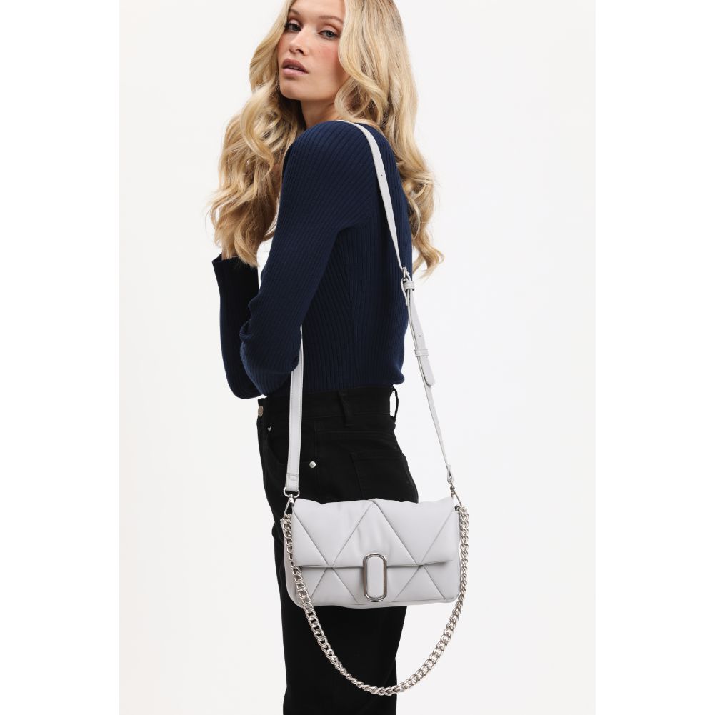 Woman wearing Grey Urban Expressions Anderson Crossbody 840611113818 View 1 | Grey