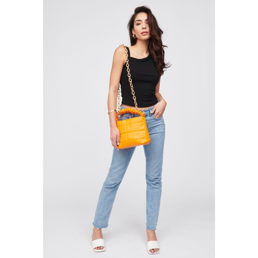 Woman wearing Tangerine Urban Expressions Bexley Crossbody 818209015912 View 3 | Tangerine