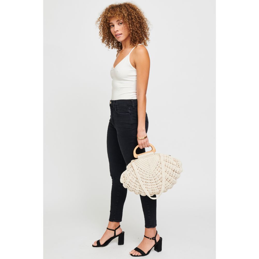 Woman wearing Ivory Urban Expressions Seychelles Tote 840611181749 View 2 | Ivory