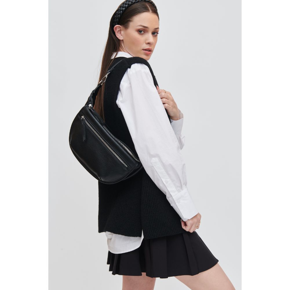 Woman wearing Black Urban Expressions Tessie Belt Bag 840611111326 View 2 | Black