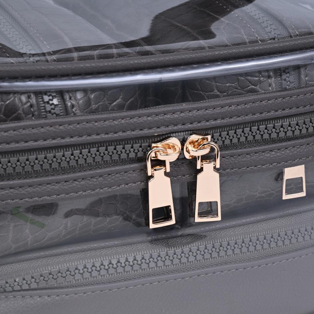 Urban Essentials Croc Chic - 4 Piece Train Case Set 840504215742 View 8 | Dark Grey