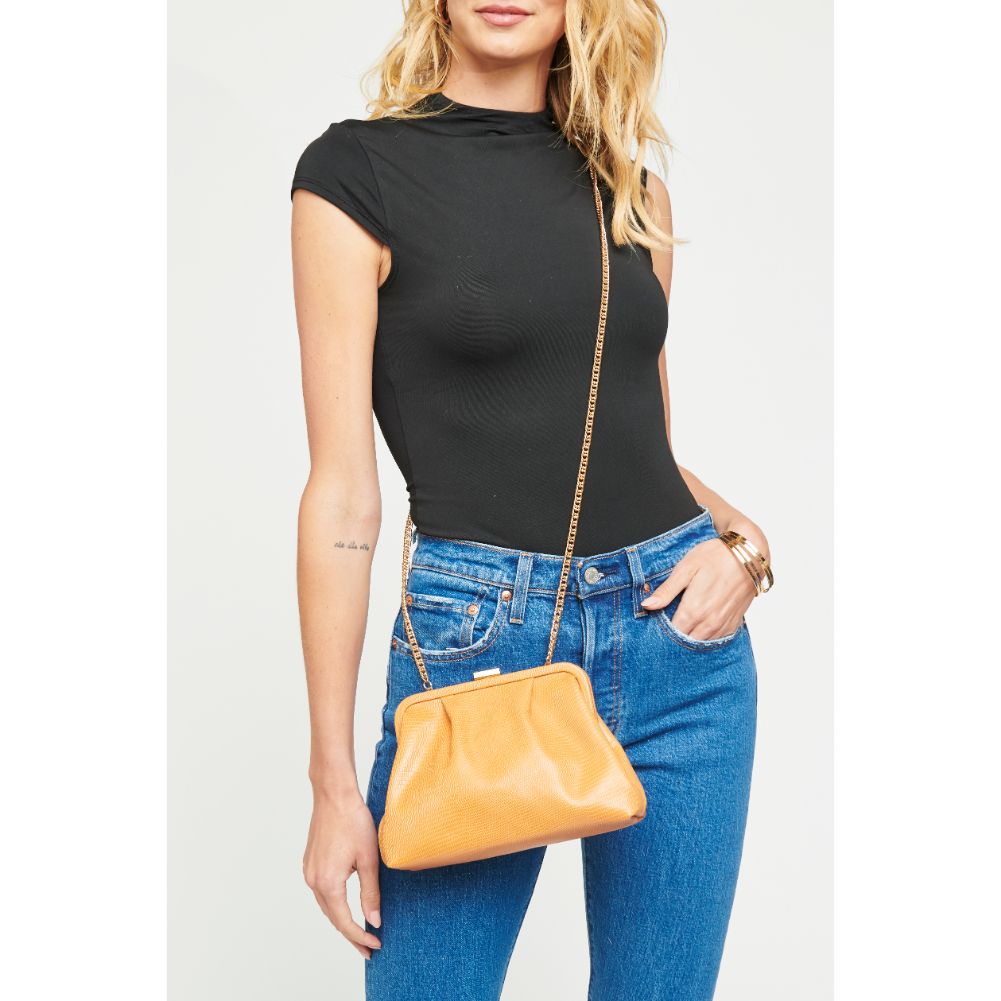 Woman wearing Mustard Urban Expressions Margie Clutch 840611174918 View 1 | Mustard