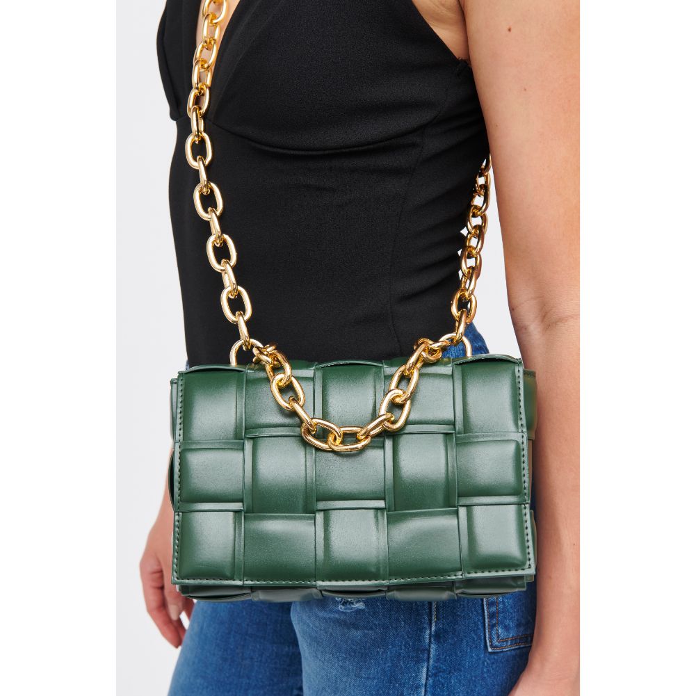 Woman wearing Hunter Green Urban Expressions Ines Crossbody 840611185464 View 2 | Hunter Green