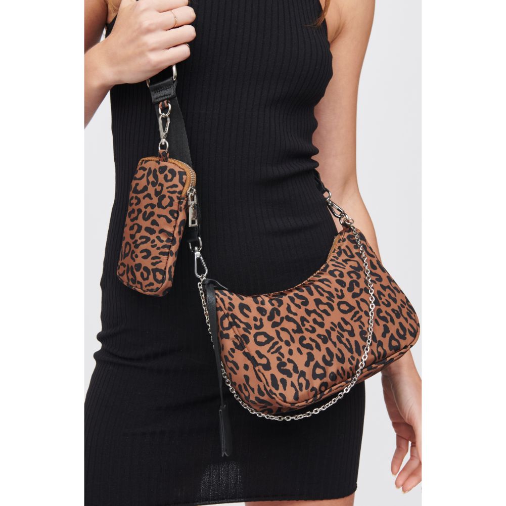 Woman wearing Leopard Urban Expressions Joss - Nylon Crossbody 818209010610 View 1 | Leopard