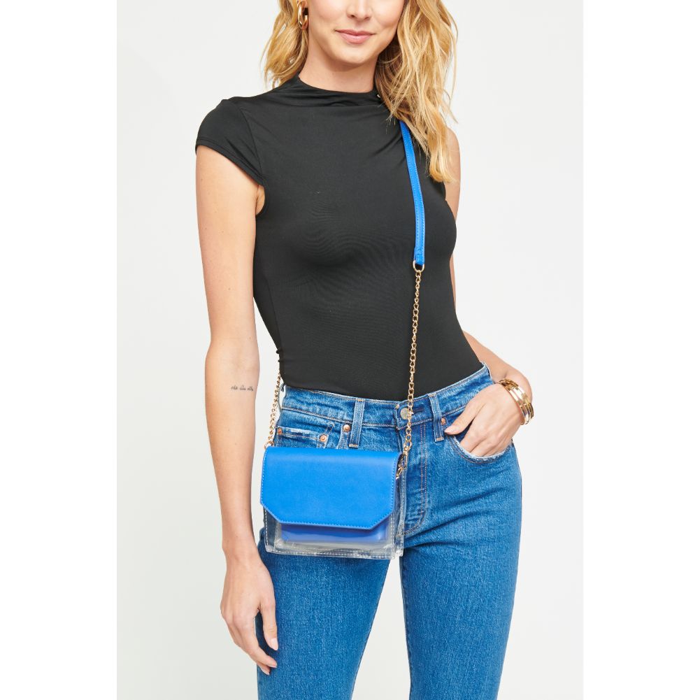 Woman wearing Royal Blue Urban Expressions Tailgate Clutch 840611160003 View 1 | Royal Blue