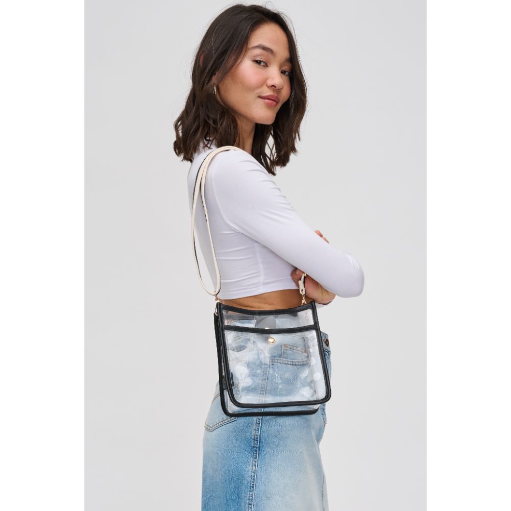 Woman wearing Black Urban Expressions Beckham Crossbody 840611119971 View 3 | Black