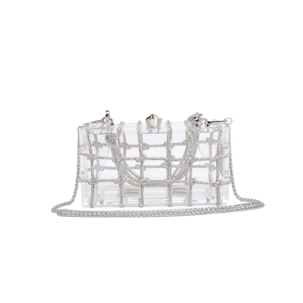 Woman wearing Silver Urban Expressions Ziggy Evening Bag 840611106520 View 7 | Silver
