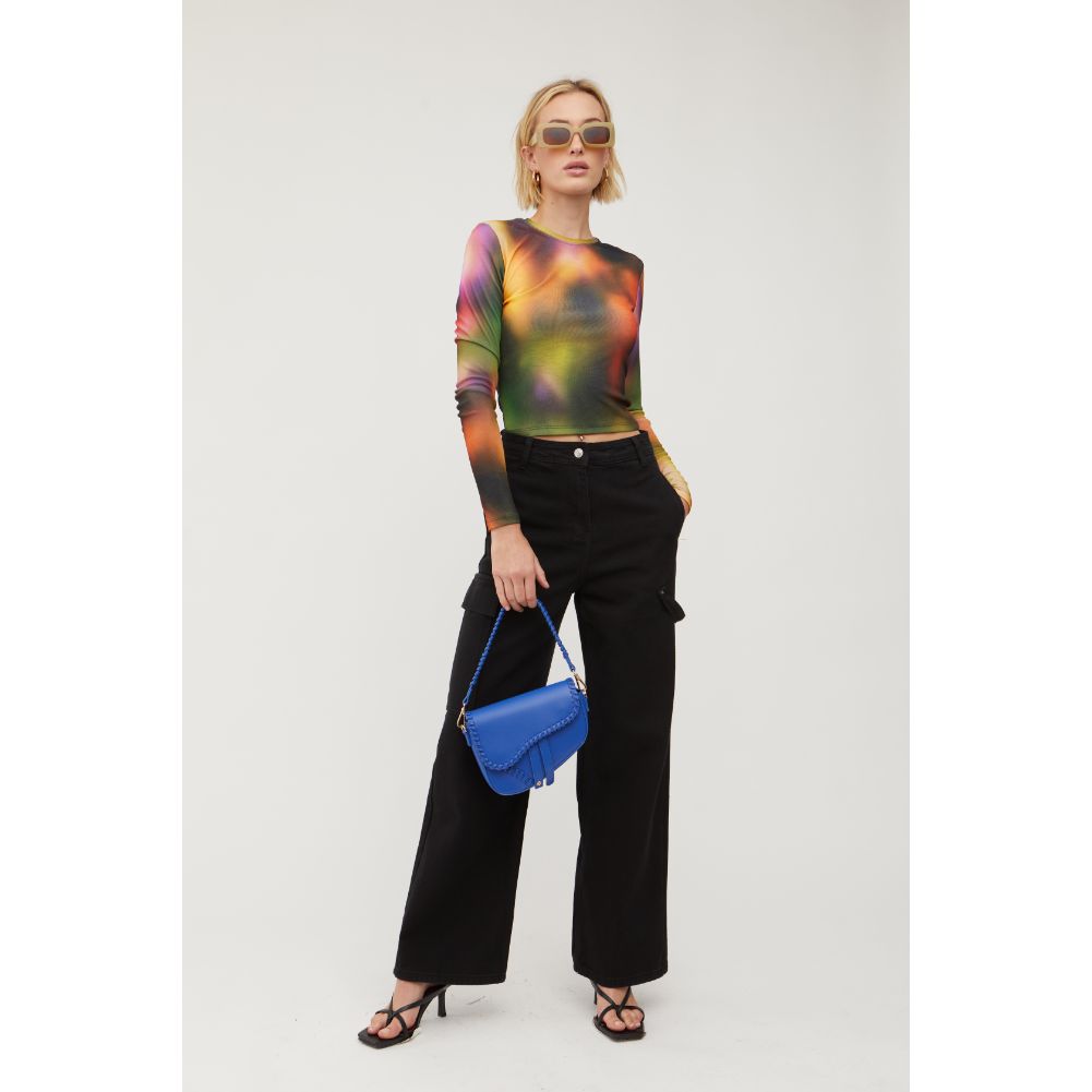 Woman wearing Electric Blue Urban Expressions Sloane Crossbody 840611128065 View 3 | Electric Blue