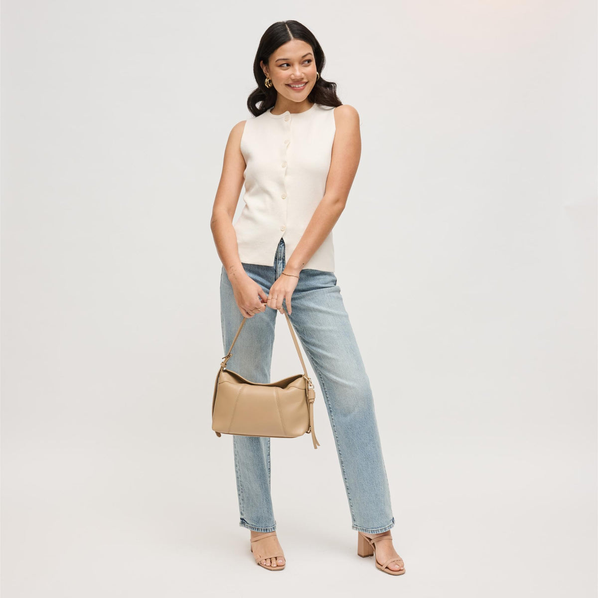 Woman wearing Natural Urban Expressions Waylon Shoulder Bag 840504205163 View 3 | Natural