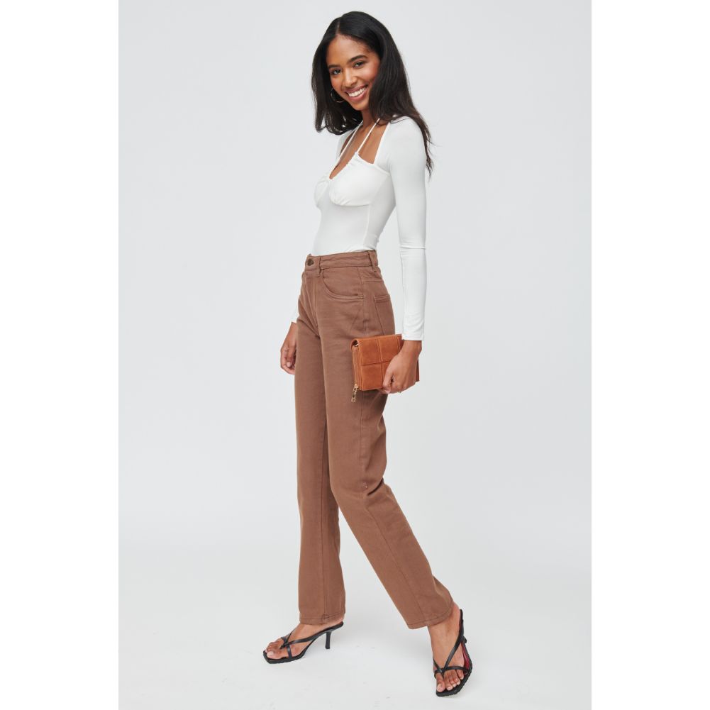 Woman wearing Cognac Urban Expressions Raelynn Crossbody 840611104007 View 2 | Cognac