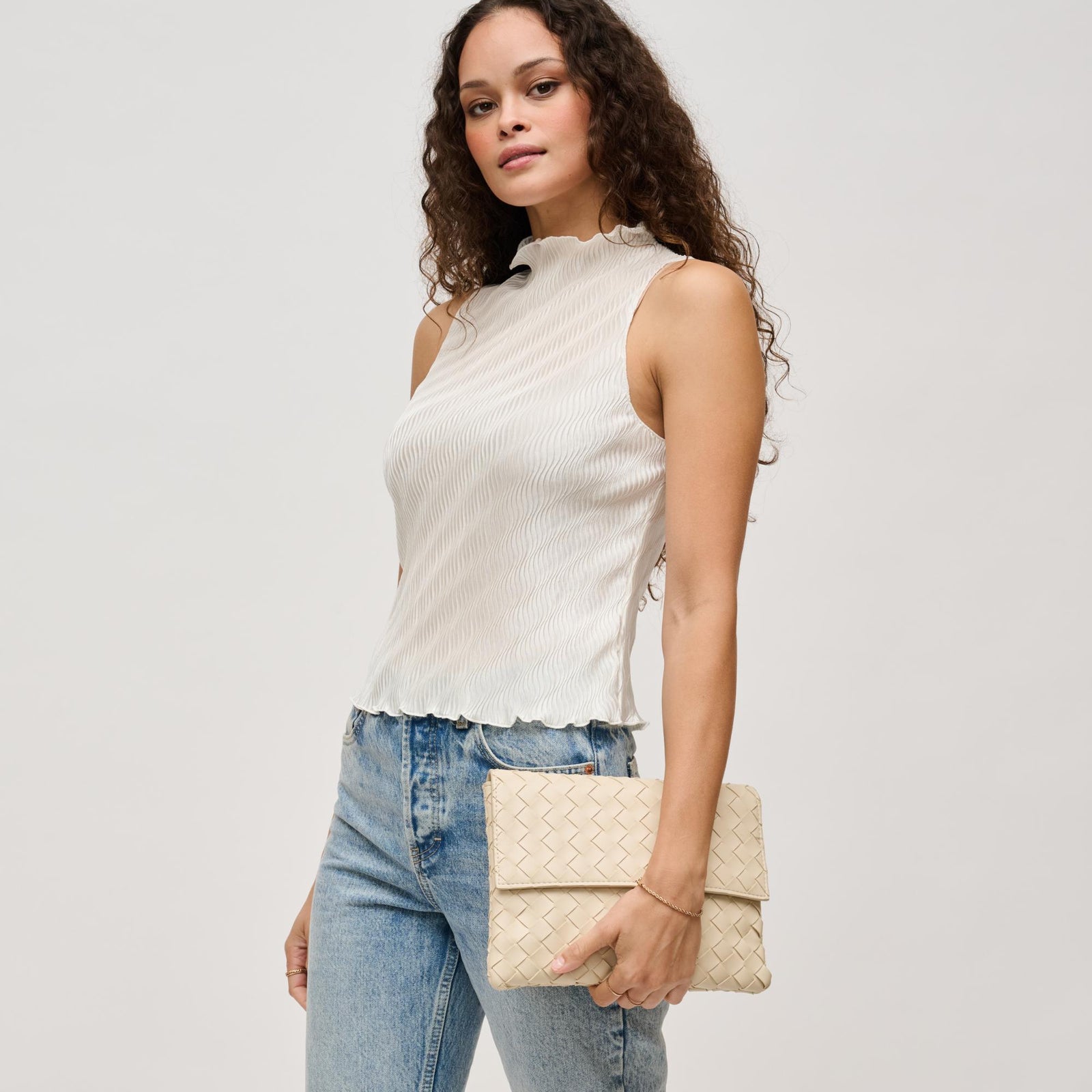 Woman wearing Black Urban Expressions Ivy Clutch 840611133298 View 1 | Black