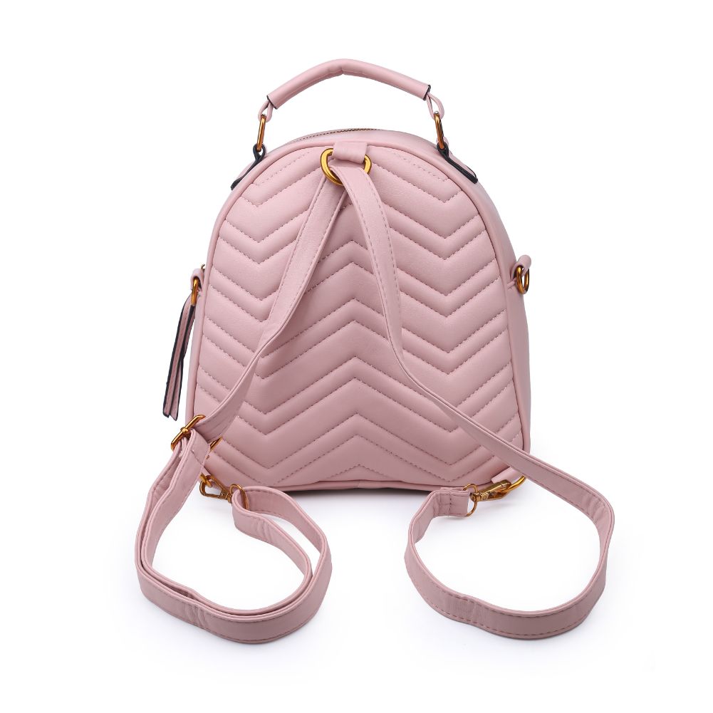 Product Image of Urban Expressions Cameron V Stitch Single Zip Backpack 840611168511 View 3 | Blush