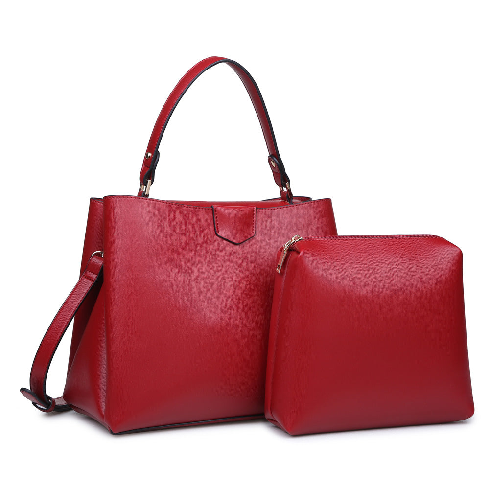 Woman wearing Red Urban Expressions Jessamy Tote NA-840611149312 View 6 | Red