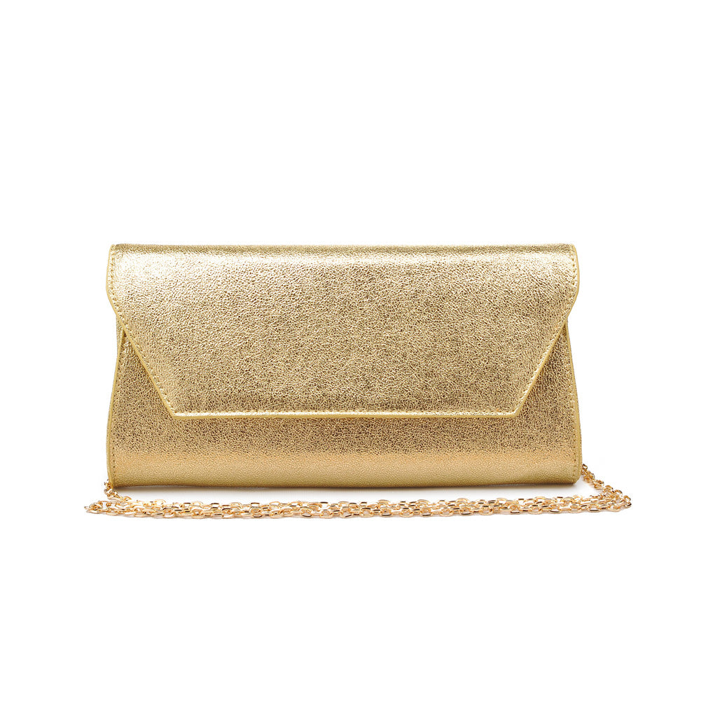 Product Image of Urban Expressions Electra Metallic Clutch NA-840611145741 View 1 | Light Gold