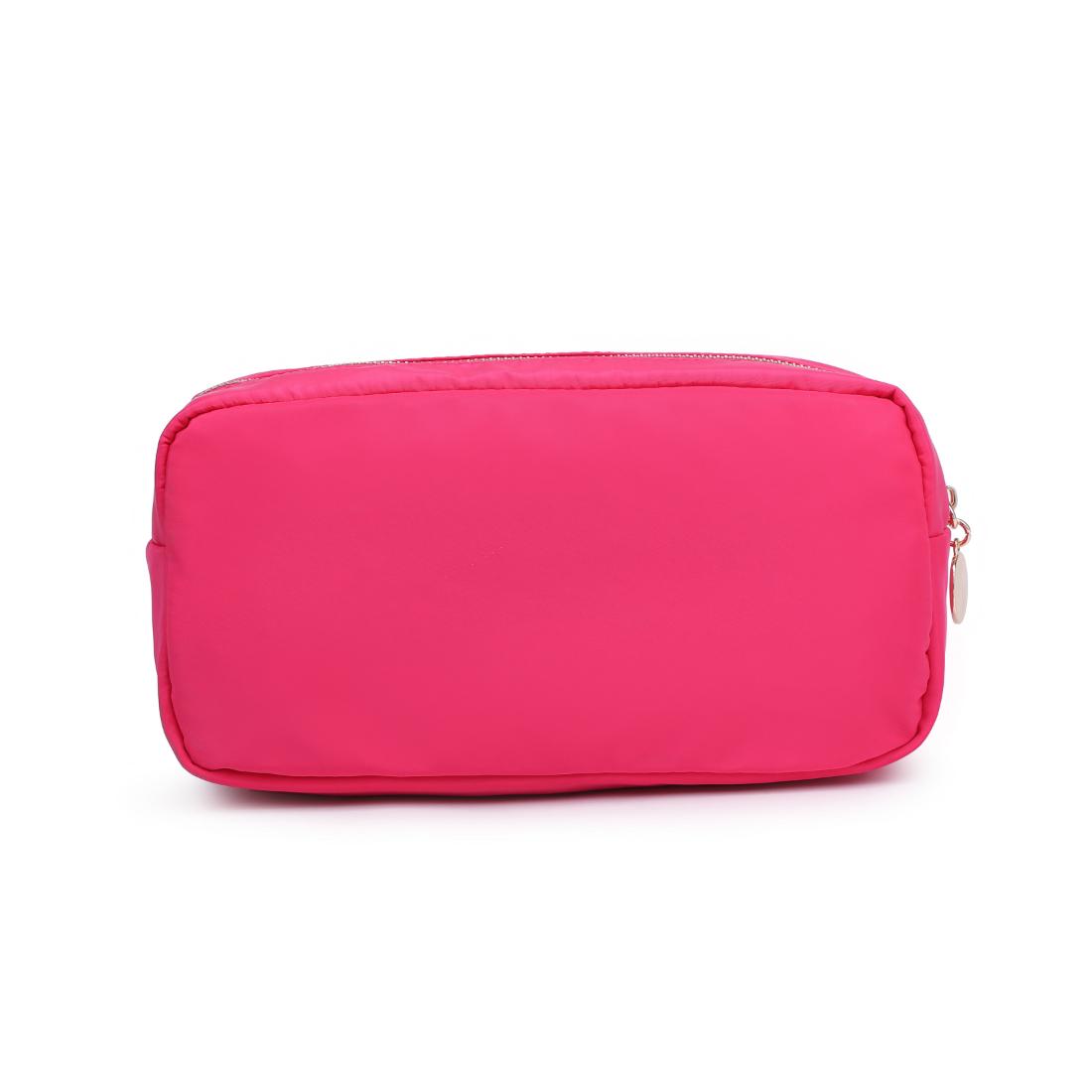 Woman wearing Hot Pink Urban Expressions Nalia Cosmetic & Travel Organizer Pouch 840504200441 View 7 | Hot Pink