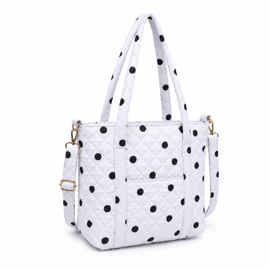 Urban Essentials Dottie - Mini Tote Crossbody 840504216800 View 1 | White Black Dots